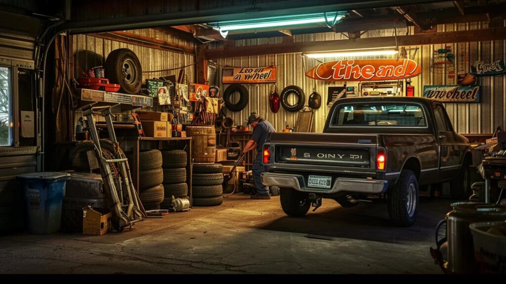a quaint, old-school tire shop named