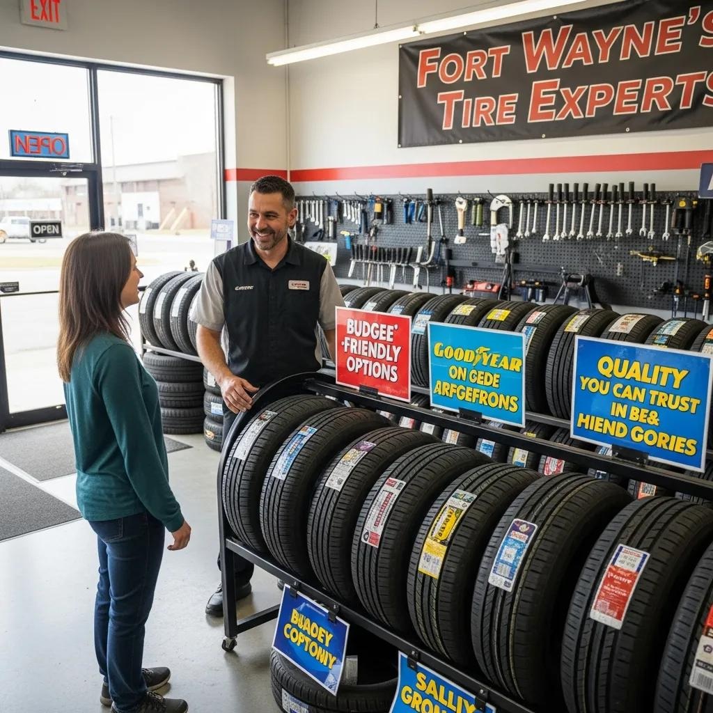 Best Tire Prices in Fort Wayne, Indiana Best tire prices in Fort Wayne Indiana at Leo Tire and Wheel tire shop with technician removing a tire from a vehicle